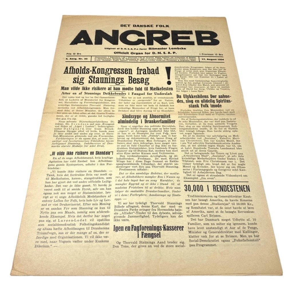 Original early 1930s Danish D.N.S.A.P. newspaper 'Det Danske Folk ANGREB' — image 3
