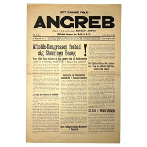 Original early 1930s Danish D.N.S.A.P. newspaper 'Det Danske Folk ANGREB'