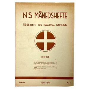 Original WWII Norwegian Nasjonal Samling 'Månedshefte' magazine – April 1945
