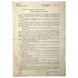 Original WWII Dutch evacuation document Ooltgensplaat/den Bommel