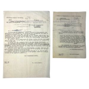 Original WWII Dutch documents regarding evacuations in Heinenoord, Klaaswaal and …