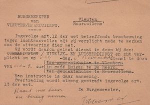 Original WWII Dutch Uitkijk en Luisterdienst card for Vleuten – …