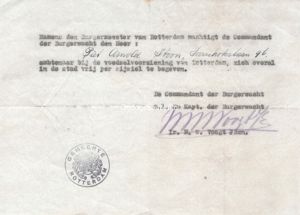 Original WWII Dutch 'Voedselvoorziening' document Rotterdam