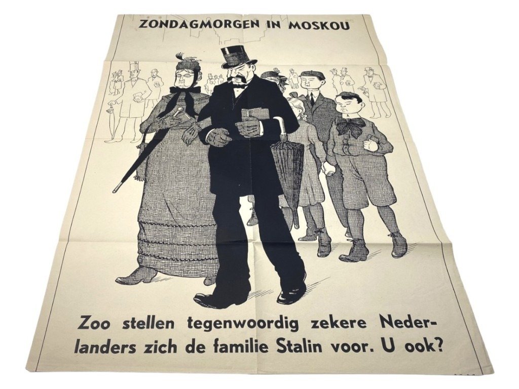 Original WWII Dutch NSB poster – Zondagmorgen in Moskou — image 2