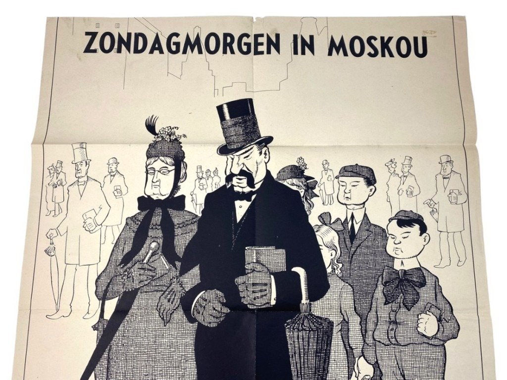 Original WWII Dutch NSB poster – Zondagmorgen in Moskou — image 3