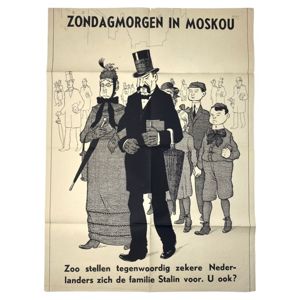 Original WWII Dutch NSB poster – Zondagmorgen in Moskou