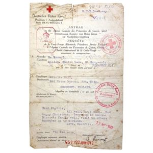 Original WWII German Red Cross letter Guernsey island – Somerset