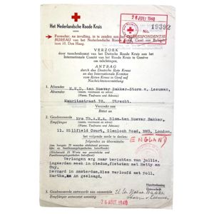 Original WWII Dutch Red Cross letter Utrecht – London