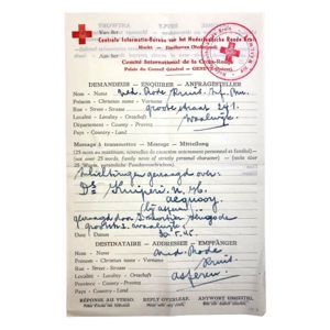 Original WWII Dutch Red Cross document Waalwijk – Den Haag