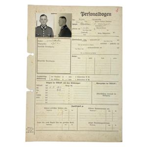 Original WWII German Polizei 'Personalbogen' SS Polizei-Regiment 17