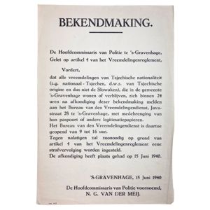 Original WWII Dutch police announcement poster