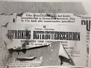 Original WWII Dutch photo set ration coupon posters in Den …