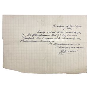 Original WWII Dutch army 9.R.I. order document 14 May 1940 …