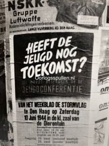 Original WWII Dutch photo – Jeugdstorm poster in Den Haag