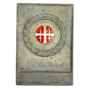 Original WWII Norwegian Nasjonal Samling sports plaque – Ski 3rd …