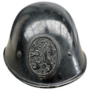 Original WWII Dutch helmet for Police/LBD/NBS