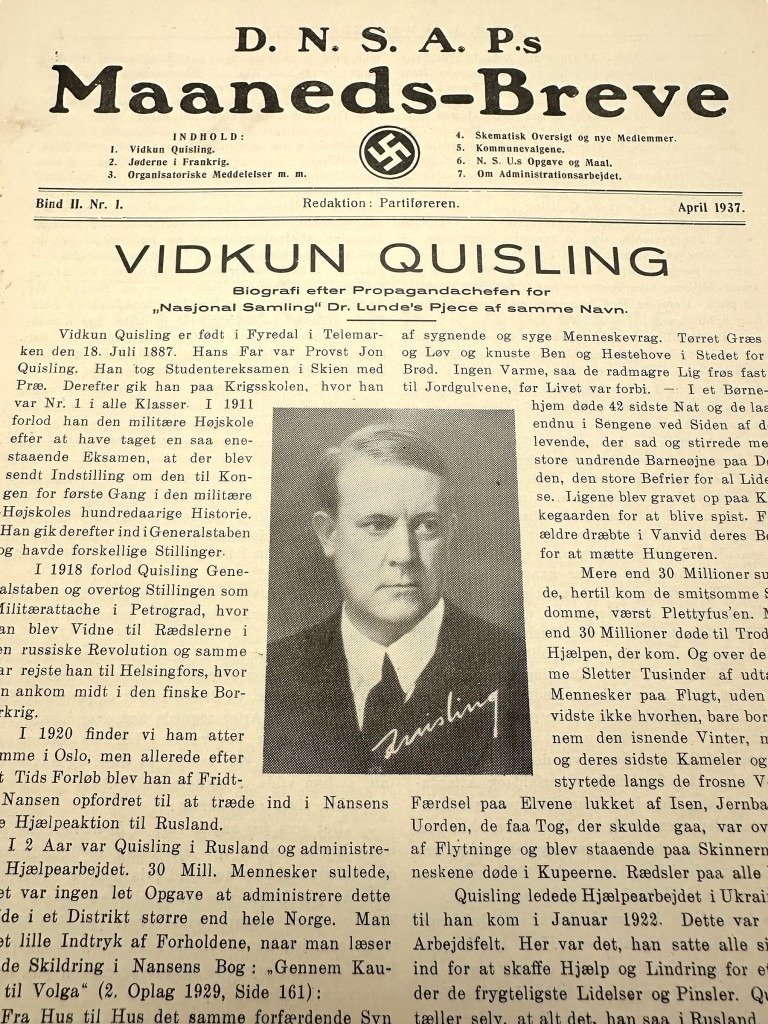 Original WWII Danish DNSAP Maaneds-Breve magazine — image 2