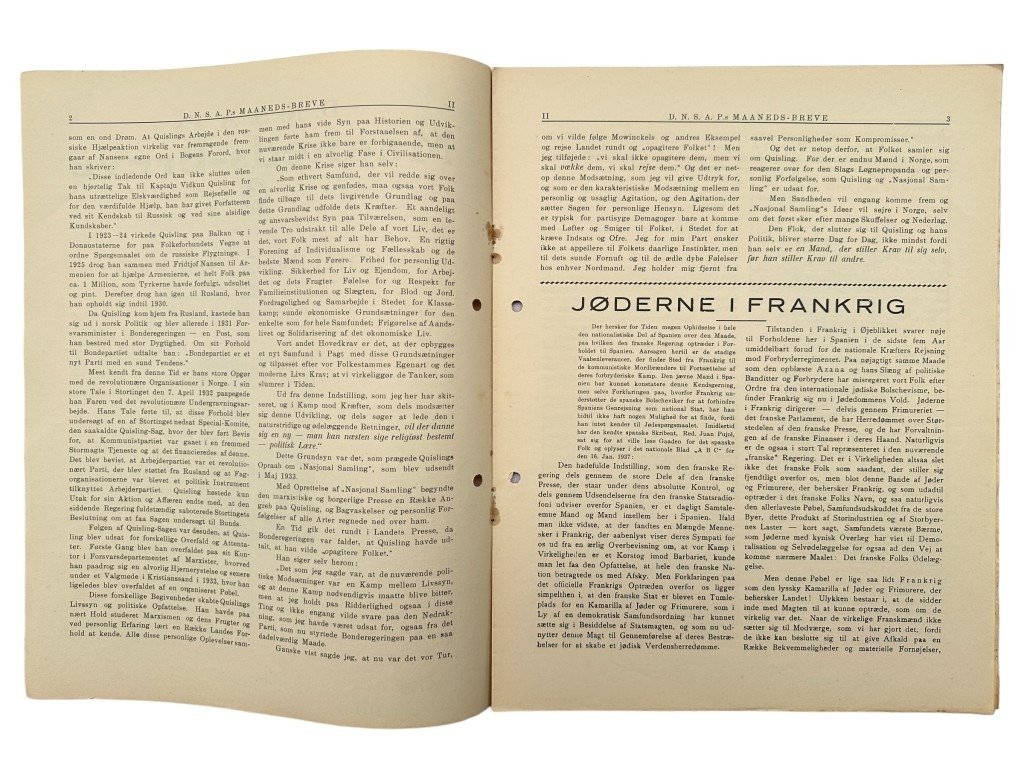 Original WWII Danish DNSAP Maaneds-Breve magazine — image 4