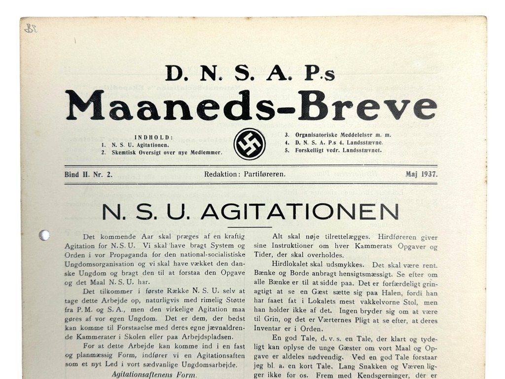 Original WWII Danish DNSAP Maaneds-Breve magazine — image 2
