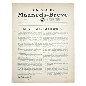Original WWII Danish DNSAP Maaneds-Breve magazine