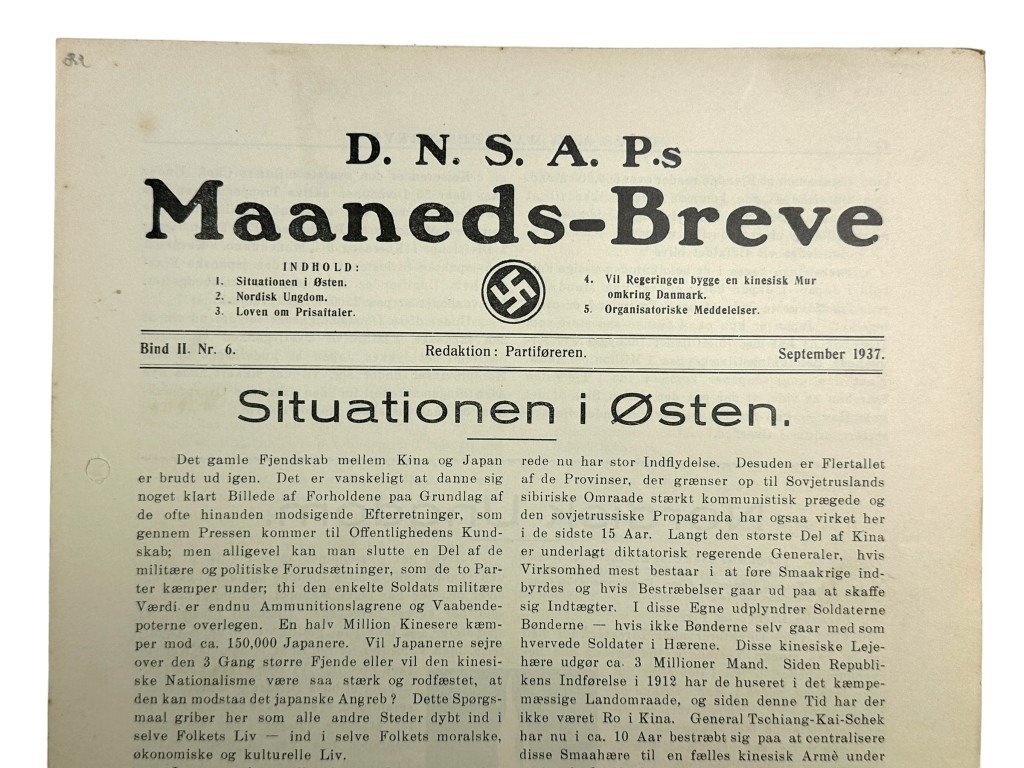 Original WWII Danish DNSAP Maaneds-Breve magazine — image 2