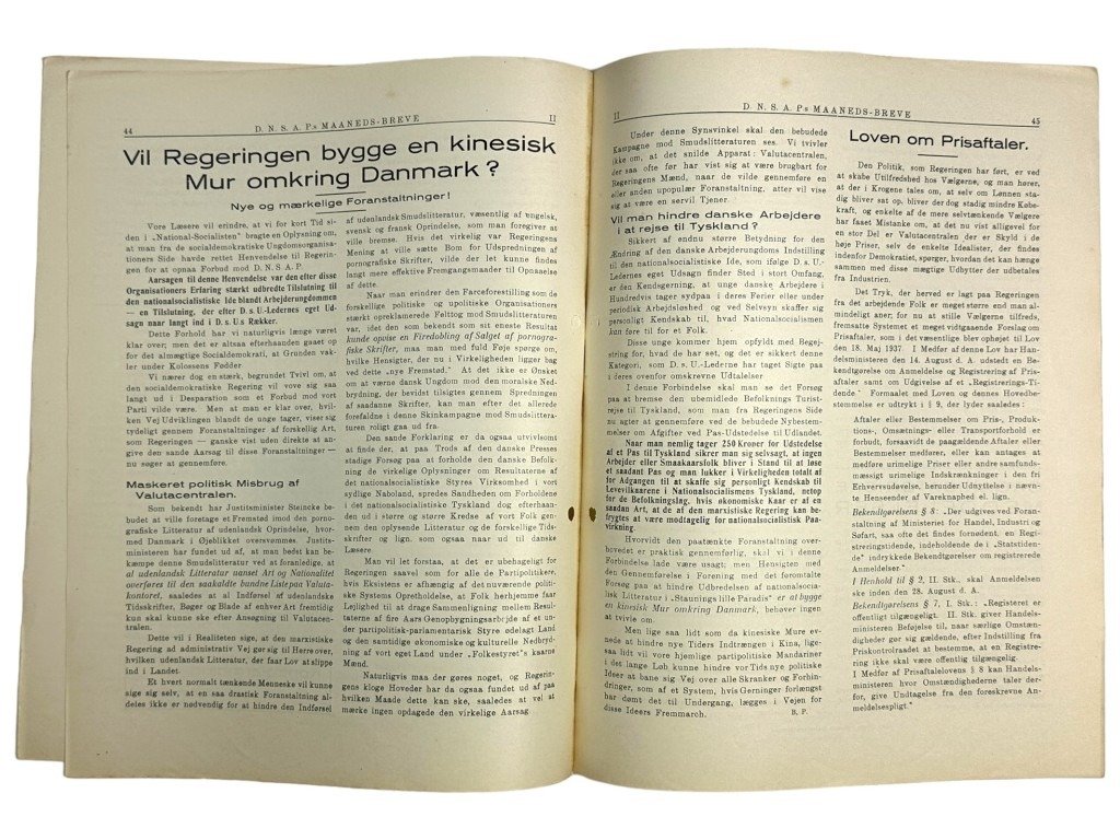 Original WWII Danish DNSAP Maaneds-Breve magazine — image 6