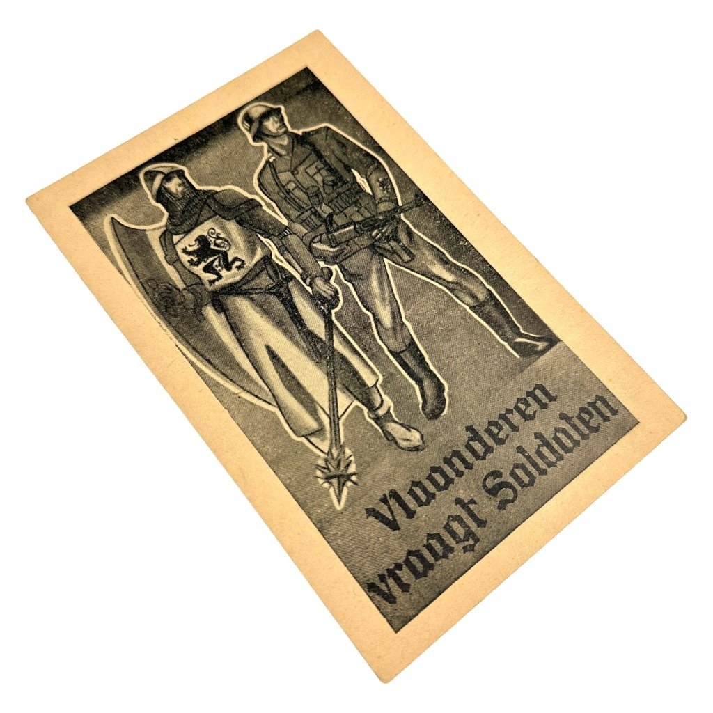 Original WWII Flemish Waffen-SS volunteer postcard — image 2
