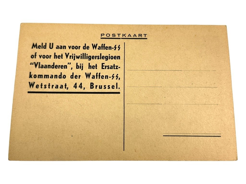 Original WWII Flemish Waffen-SS volunteer postcard — image 4