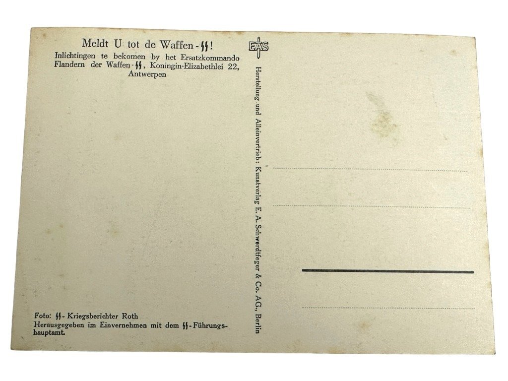 Original WWII Flemish Waffen-SS postcard — image 4