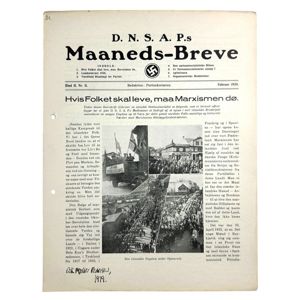 Original WWII Danish DNSAP Maaneds-Breve magazine