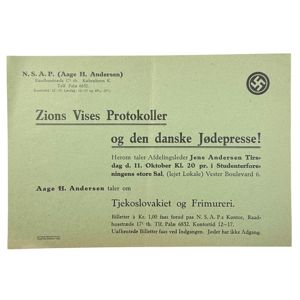 Original WWII Danish N.S.A.P. flyer