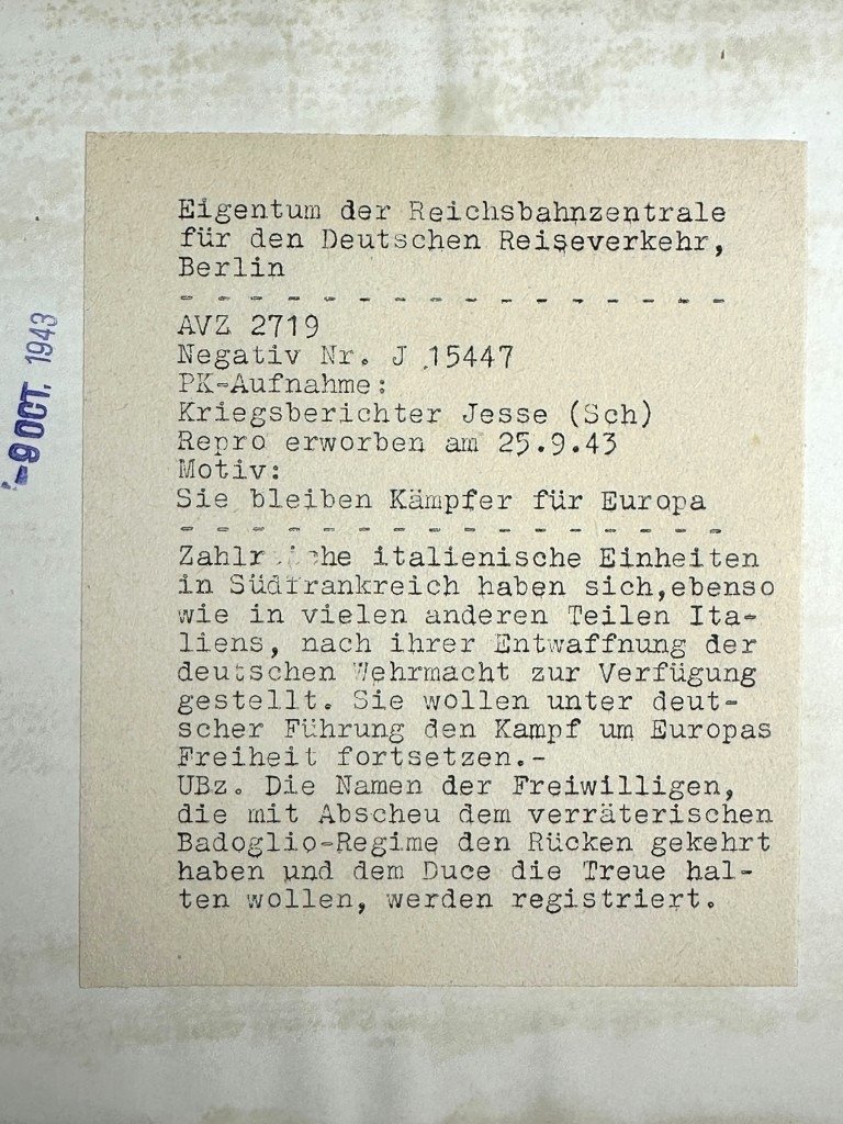 Original WWII German large size photo – Italian soldiers in the South of France who are continuing to fight for Germany — image 6