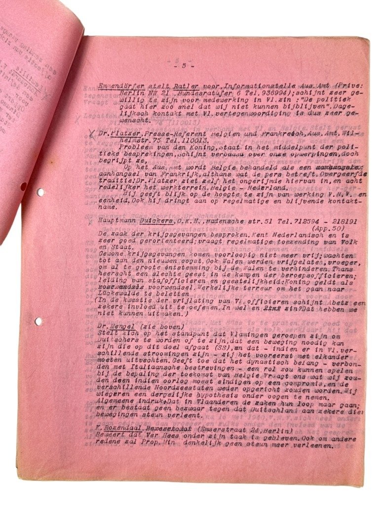 Original WWII Flemish VNV report from Berlin in June 1941 — image 10