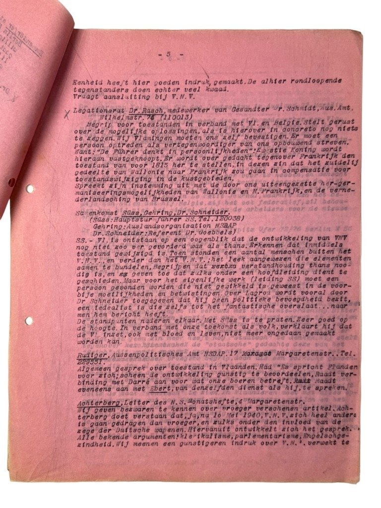 Original WWII Flemish VNV report from Berlin in June 1941 — image 11