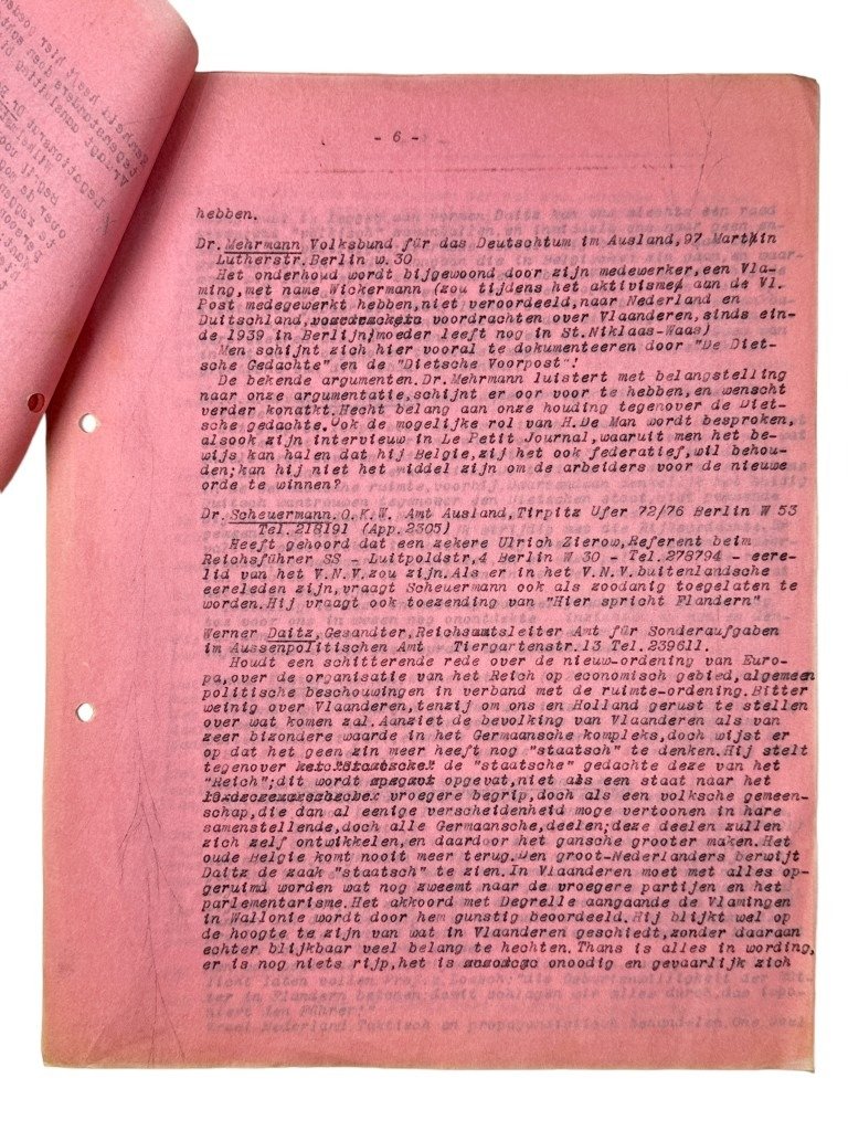 Original WWII Flemish VNV report from Berlin in June 1941 — image 12