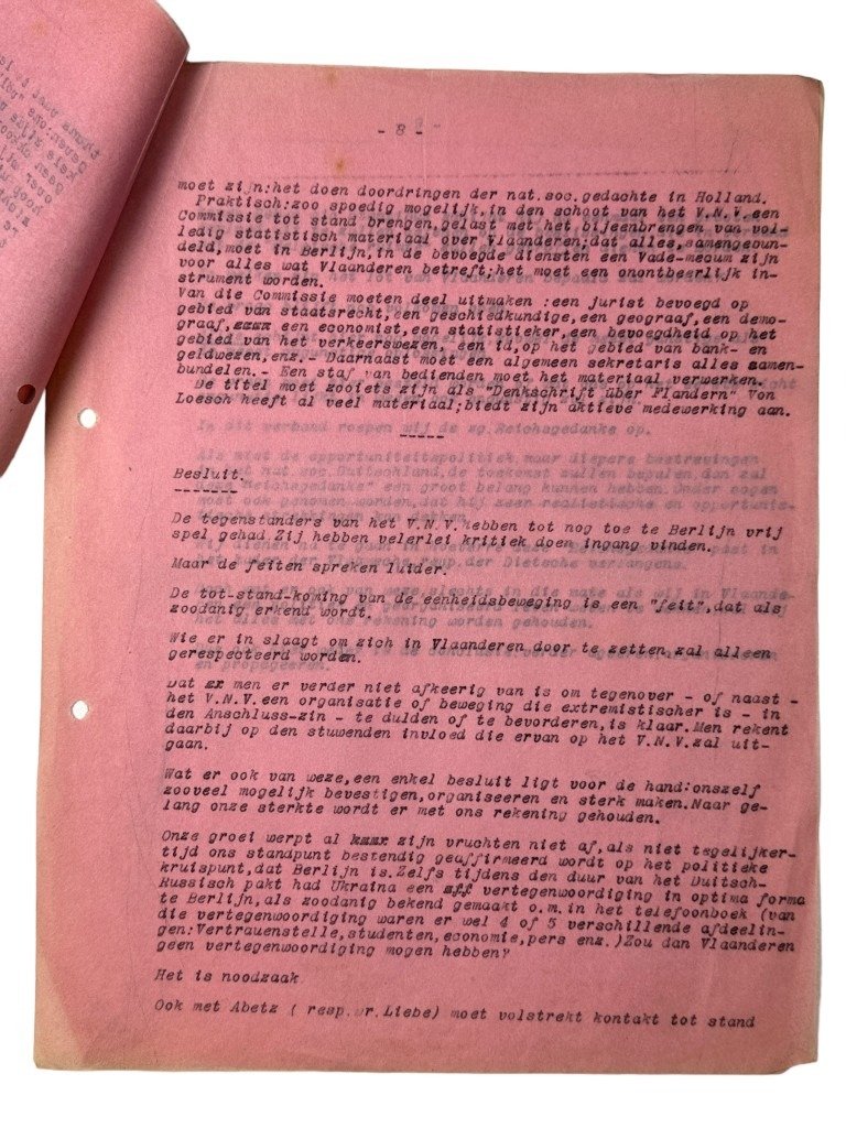 Original WWII Flemish VNV report from Berlin in June 1941 — image 13