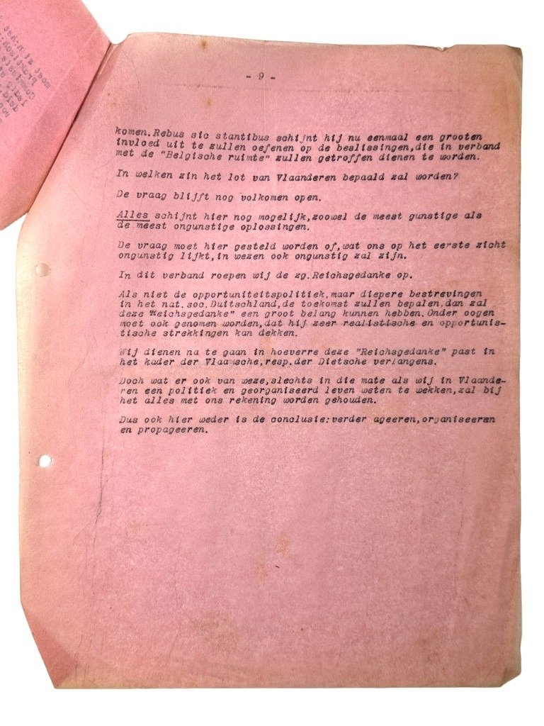Original WWII Flemish VNV report from Berlin in June 1941 — image 15