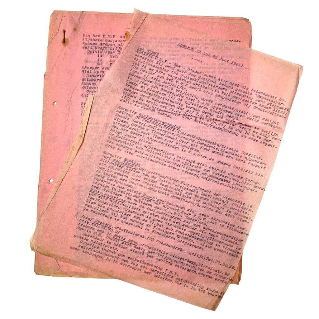 Original WWII Flemish VNV report from Berlin in June 1941 — image 2