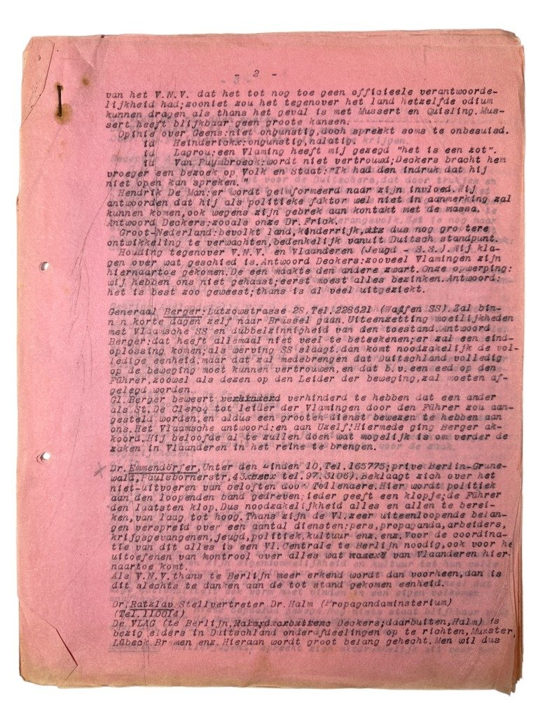 Original WWII Flemish VNV report from Berlin in June 1941 — image 5