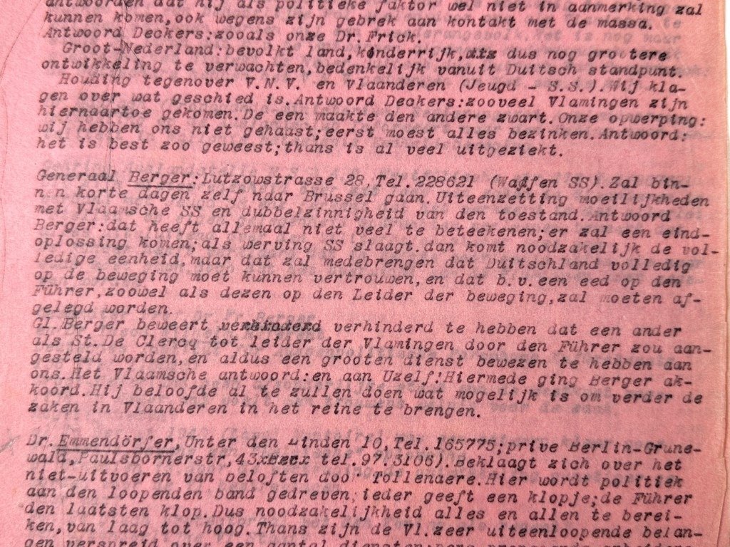 Original WWII Flemish VNV report from Berlin in June 1941 — image 6