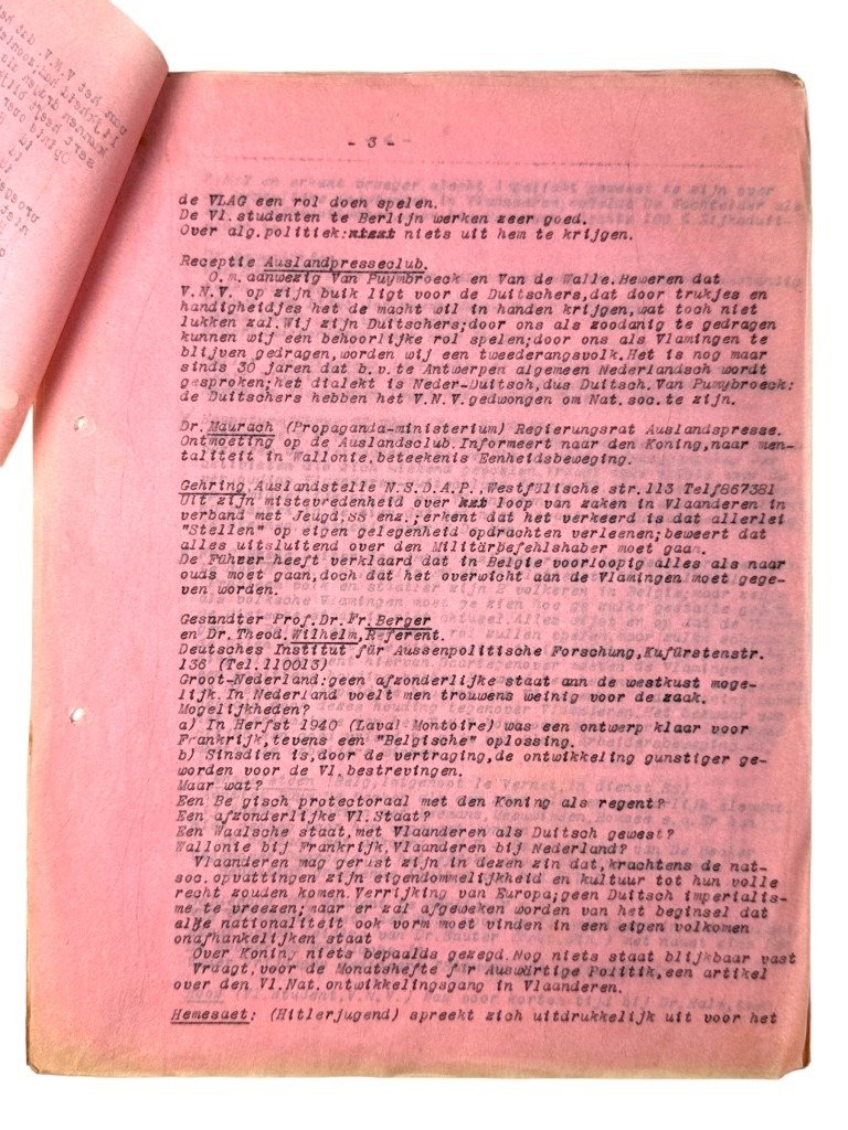 Original WWII Flemish VNV report from Berlin in June 1941 — image 7