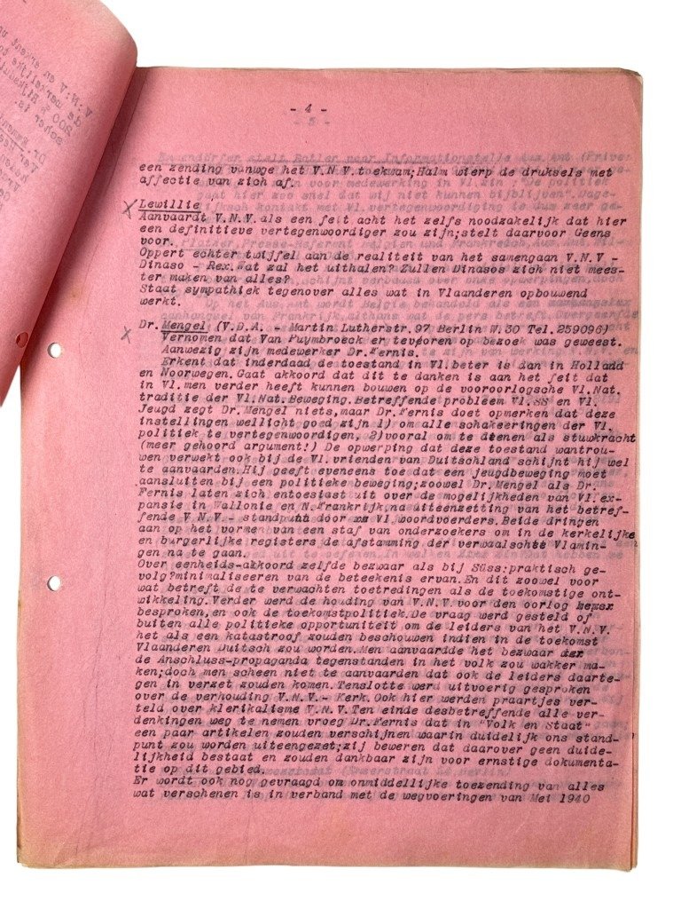Original WWII Flemish VNV report from Berlin in June 1941 — image 9