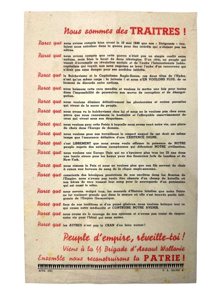 Original WWII Walloon Waffen-SS volunteer flyer — image 4