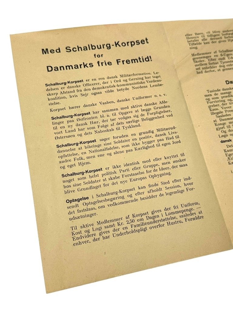 Original WWII Danish SS-Schalburgkorps leaflet — image 2