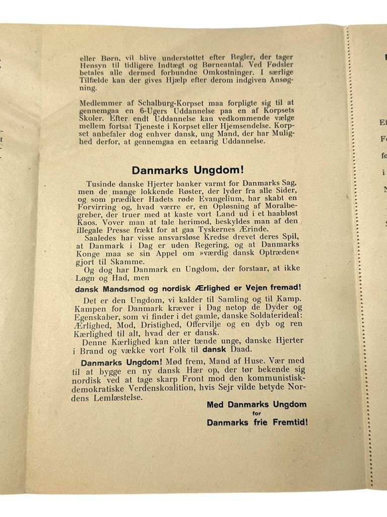 Original WWII Danish SS-Schalburgkorps leaflet — image 4