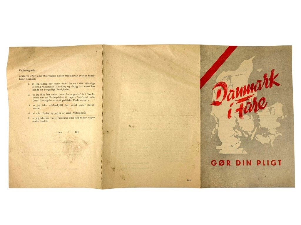 Original WWII Danish SS-Schalburgkorps leaflet — image 5