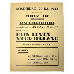 Original WWII Flemish DEVLAG collaboration flyer for a movie in …