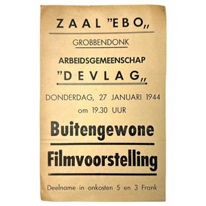 Original WWII Flemish DEVLAG collaboration flyer for a movie in …