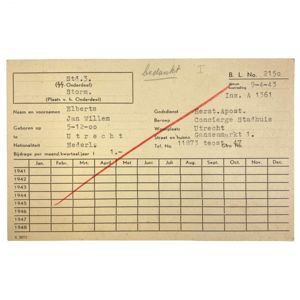 Original WWII Dutch SS member administration card Utrecht