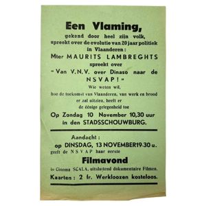 Originele WWII Vlaamse NSVAP flyer